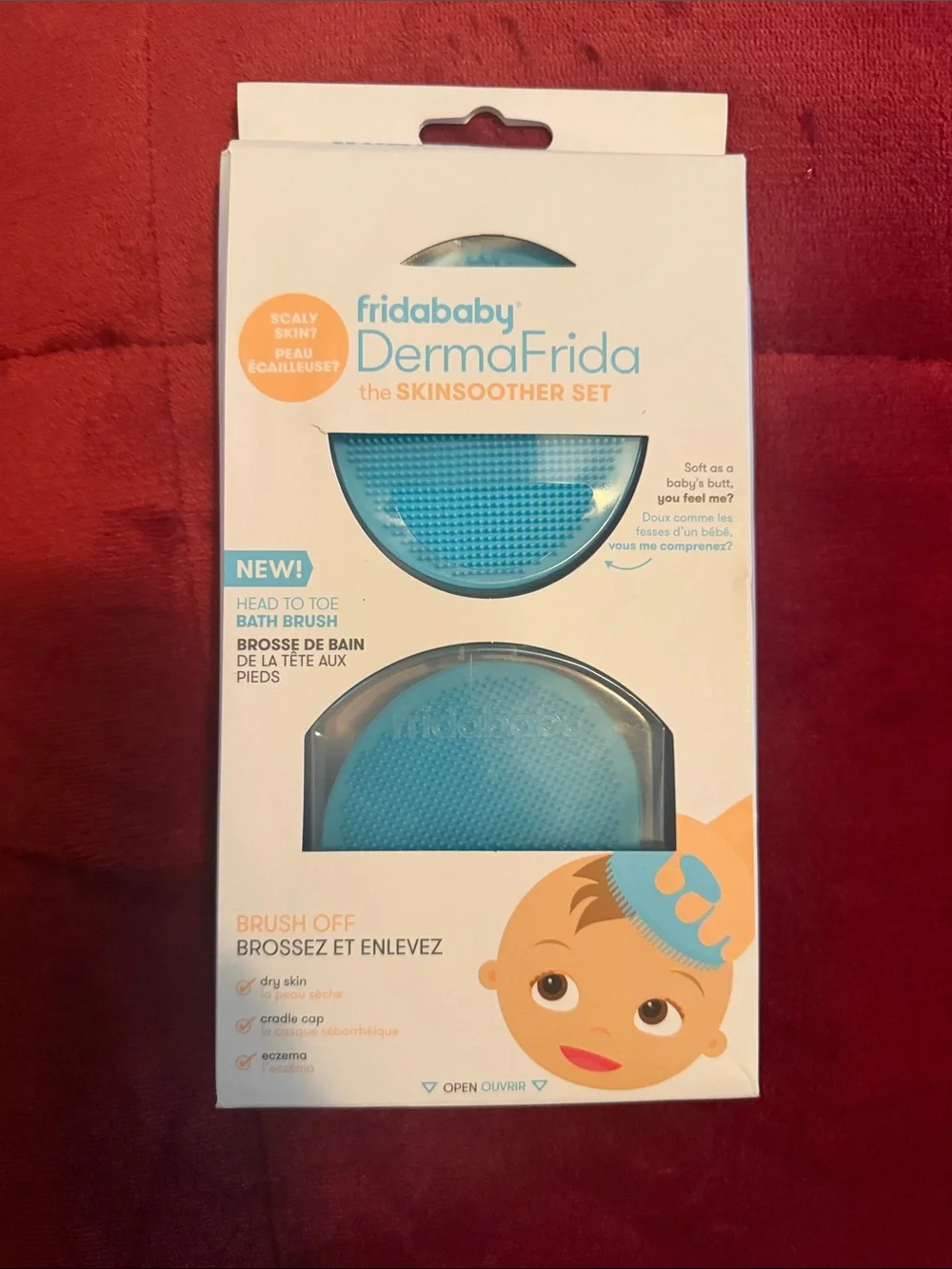 DermaFrida SkinSoother Set - Blue Silicone Baby Bath Brushes